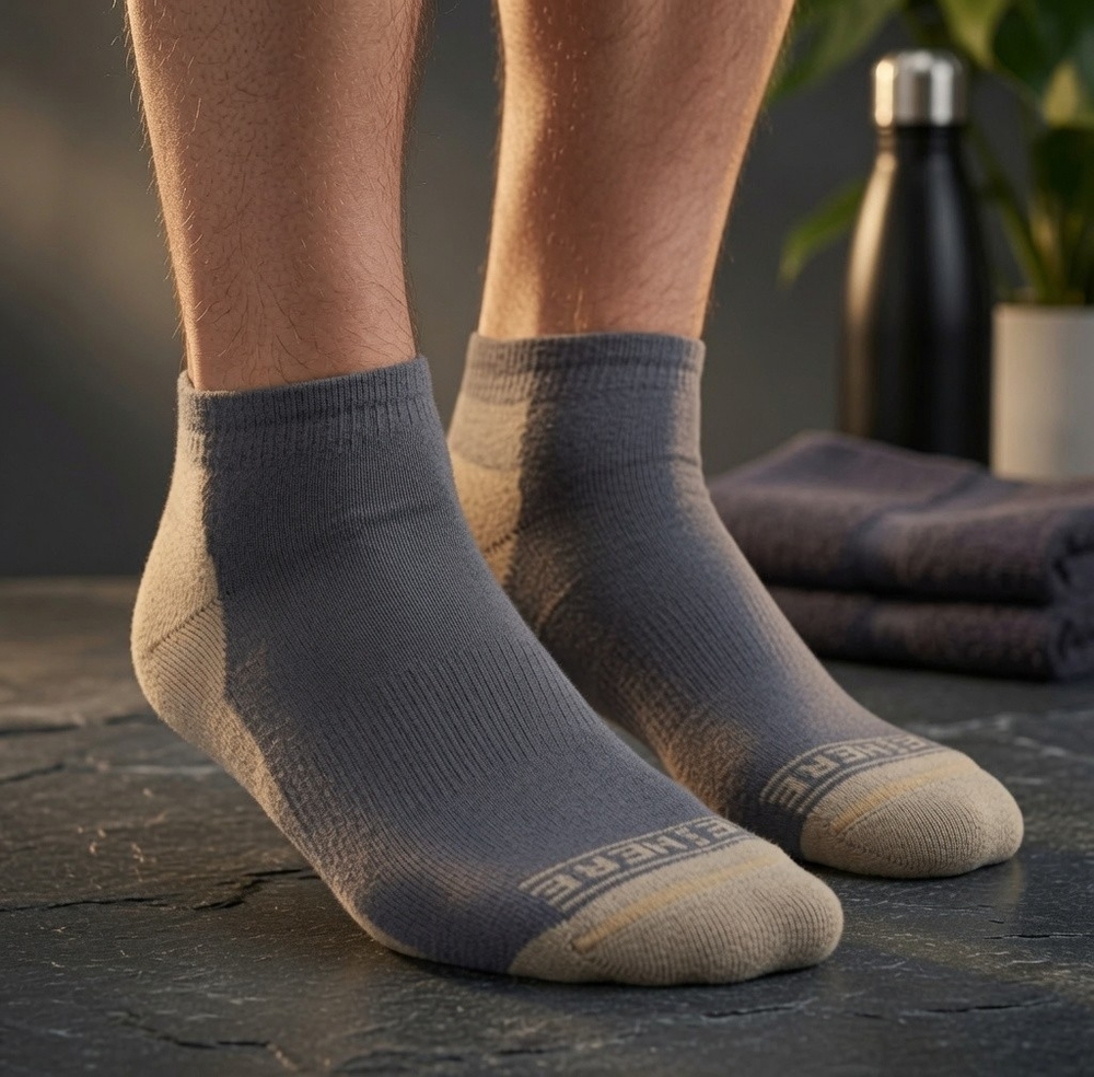 2 Pair NWT MADE HERE Pilot Ankle Grey Cotton Unisex Socks Sz L/XL Made in USA